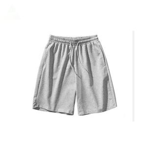 Pantalones cortos de felpa francesa de algodón con estampado gráfico informal para hombre, color azul y negro, con cierre de cordón para uso en el gimnasio - Product Image 4