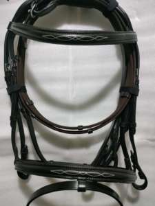 Bride de course de chevaux en cuir réglable de qualité supérieure avec des licous solides et durables pour l'équitation et les chevaux de course - Product Image 2