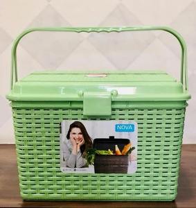 Cesta de compras de plástico duradera y multiusos, tipo ovalado, para supermercado, hogar, almacenamiento minorista, calidad premium, ligera - Product Image 3