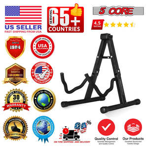 5 Core <b>Guitar</b> Stand 2PC A Frame w Soft Foam Arm Non Slip Rubber for Acoustic Electric Bass - Product Image 3