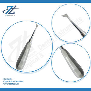 Elevadores de raíces Cryer Right Elevadores de extracción dental de acero inoxidable de alta calidad media Fabricante de luxación Pakistán - Product Image 4