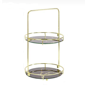 Porte-parfum rond en métal au design unique en laiton AK en noir fini avec base en bois pour décor de salon/décor de table - Product Image 4