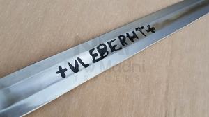 DAMASCO HECHO A MANO PIEL NEGRO MANGO WRAP ESPADA VIKINGA - Product Image 3