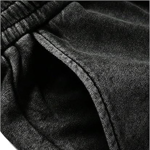 Unisex Solid Denim <b>Shorts</b> Loose Vintage Mid Waist Straight High Street Style 100% Cotton Quick Dry Custom Logo <b>Men's</b> Women's - Product Image 3