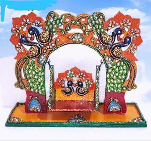 Puja Mandir de madera hecha a mano, cama para el hogar, colorido, étnico, Hindus, templo de madera para adoración, producto de alta calidad - Product Image 1