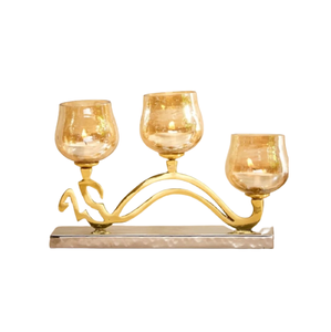 Bougeoir votif en métal artisanal de luxe Bougie votive faite à la main en métal unique pour la décoration de chambre d'hôtel à la maison - Product Image 4