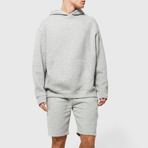 Premium Quality Men's Hoodie Sweat Short Set 100% Cotton Custom Pullover Hoodie Two-Piece 450 GSM French Terry <b>Knitted</b> - Product Image 4