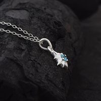 925 Sterling Silber Runde Blau Topas Kette Anhänger Halskette Zarte Mode Geburtstag Schmuck Geschenke Für Frauen