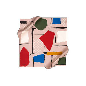 Pierre Cardin Crepe Satin Silk Scarf 90x90 Square Brushstroke Pattern - Product Image 1