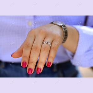 แหวนเพชรสำหรับงานแต่งงานของผู้หญิง14K ทองคำขาวที่ได้รับการรับรองจาก VVS แหวนแต่งงานนิรันดร์แบบบิดเกลียวได้ - Product Image 2