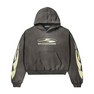 Conjunto Deportivo de 2 Piezas para Hombre, Invierno, 100% Algodón, con Sudadera con Estampado Gráfico y Pantalones Deportivos Acampanados - Product Image 4