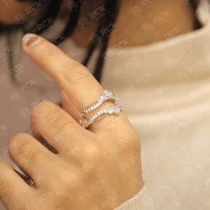 0,30 TCW redondo brillante corte único Moissanite 925 anillo de plata esterlina regalo de aniversario joyería para Mujeres enamoradas - Product Image 2