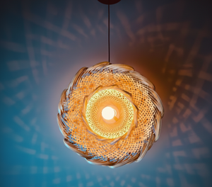 Lustre moderne en bambou tissé, écologique, style zen asiatique, décoration murale, Diwali, salon, usage intérieur - Product Image 1