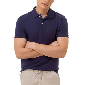 Custom Men's Polo <b>Shirts</b> Summer Cotton 100% Cotton Turn-Down Collar Short Sleeve Solid Color Moisture Wicking Polo <b>T</b>-<b>Shirt</b> - Product Image 1