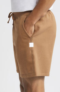 Short de survêtement en coton molletonné 100% pour hommes taille haute avec cordon de serrage couleur unie vêtements de fitness décontractés pour le travail de la salle de sport teint en plaine pour les garçons - Product Image 3