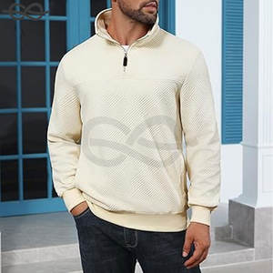 Suéter de hombre cuarto de cremallera a rayas pulóver Otoño Invierno primavera bloque de color Polo sudaderas Casual comodidad elegante - Product Image 3