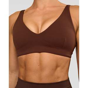 Top Deportivo de Yoga Acolchado Sin Costuras Vitality - Ropa Deportiva Ligera para Gimnasio para Mujer, Talla XS, Estampado Chocolate Caliente - Product Image 5