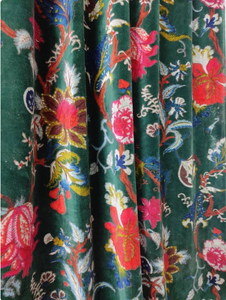 Rideaux Boho de luxe personnalisables Style vintage Rideaux et cantonnières en velours de coton vert pour décoration de fenêtre d'hôtel et de maison - Product Image 6