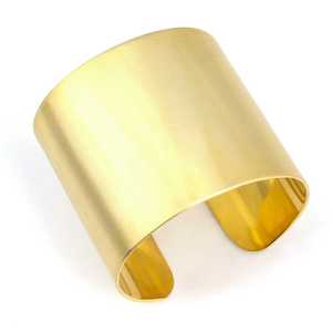 925 Sterling <b>Silver</b> Thick <b>Cuff</b> <b>Bracelet</b> Fashion Yellow Color - Product Image 1