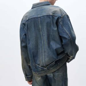 Veste en jean pour hommes très vendue vêtements d'extérieur respirants de haute qualité de style high street design d'hiver - Product Image 4