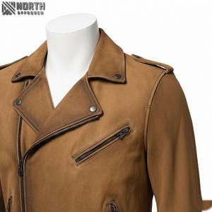 Blouson aviateur en cuir pour homme 100% cuir de vache naturel Veste en cuir véritable Unisexe Hiver Camouflage Moto & Biker Style - Product Image 3