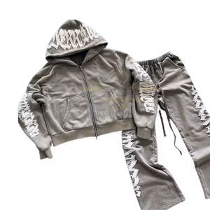 Chándales bordados de angustia de diseño personalizado en diferentes colores Chándales bordados de angustia de gran tamaño - Product Image 1