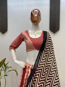 Para esta próxima temporada de Navaratri, nuestro exclusivo lehenga choli moderno para fiestas, completamente cosido. - Product Image 6