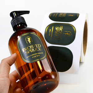 Self Adhesive Custom Printing Clear Gold Foil Stickers Transparent Cosmetics Bottle Vinyl Logo Packaging <strong>Label</strong> - Product Image 5