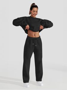 Tenues amples surdimensionnées deux pièces pour femmes pulls et pantalons survêtements ensembles de salon - Product Image 3