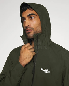 Chaqueta impermeable de lona con cremallera para hombre 2024, Chaqueta larga de invierno con estampado personalizado para lluvia al aire libre, decoración bordada, senderismo a prueba de viento - Product Image 4