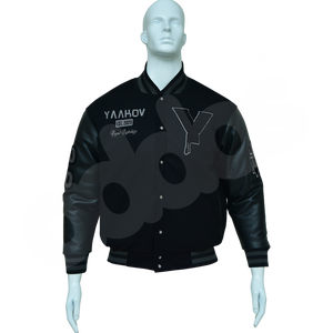 Veste Varsity Veristy noire légère pour homme avec col montant et poche boutonnée pour le printemps et l'automne - Product Image 1