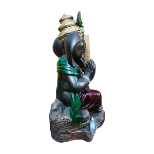 Statue de Ganesh Ji en résine, faite à la main, peinte à la main, décoration religieuse traditionnelle pour mariage, décoration de la maison, Pooja indien - Product Image 5