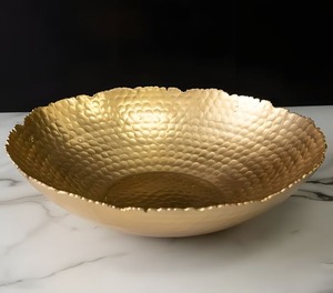 Brass serving <b>bowl</b> for traditional households or modern homes blending vintage charm with daily kitchen functionality - Product Image 6