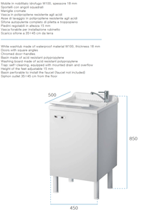 Lavadero de Tablero Aglomerado Blanco Impermeable de Marca Italiana Famosa, Material de PP Tipo Mármol Rentable para Uso en Baños ¡En Oferta! - Product Image 2