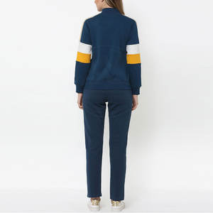 2022 Women's Casual Winter Tracksuit Solid Pattern Two-Piece Jogging Suit with <b>Stand</b> Collar Made of Canvas Low Price Street Wear - Product Image 3