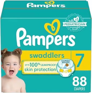 Pañales Pampers Swaddlers-Tamaño 7, suministro de un mes (88 unidades), pañales desechables ultrasuaves para bebés - Product Image 5