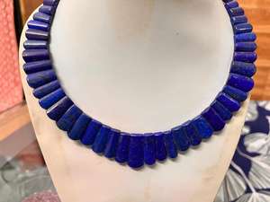 Collier en Lapis Lazuli naturel Pierre ras du cou polie pour la fabrication de bijoux Pierres précieuses en vrac - Product Image 2