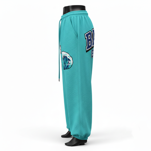 Pantalones Holgados para Mujer, Algodón Premium GSM, Felpa de Poliéster, Color Verde Azulado, Corte Holgado, Parche Bordado, Logotipo Personalizado, Pantalones Holgados en Venta - Product Image 3