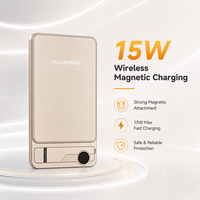Chargeur magnétique en alliage d'aluminium 10000mAh, station de charge sans fil 3 en 1 avec écran numérique LED 10000mAh