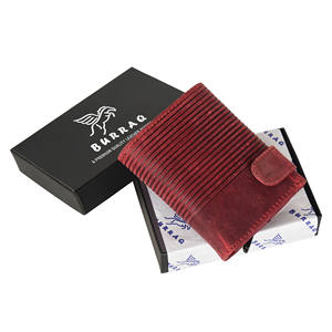 Porte-cartes en cuir véritable avec motif rayé - Product Image 4