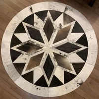 Benutzer definierte gestreifte Rindsleder Patchwork Leder traditionelle Low Pile Teppiche rutsch feste PET-freundliche handgemachte Home Luxury Elevate