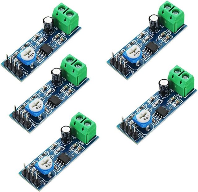LM386 Mono Audio Amplifier IC Module with 10K Resistor 5~12V 200 Times Gain for Circuit Design 5V-12V Audio Amplifier