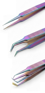 Ensemble de pinces à cils en acier inoxydable avec pointes droites et courbées - Réutilisables et écologiques - Product Image 3