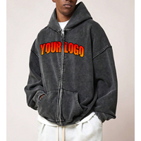 Veste d'hiver pour homme en coton 100% épais, coupe oversize à épaules tombantes, style streetwear tendance, avec logo brodé et effet délavé vintage
