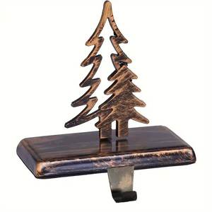 Soporte de calcetín de Navidad de Metal de aluminio dorado antiguo para vacaciones Pascua Navidad soporte de calcetín de regalo hecho a mano - Product Image 1