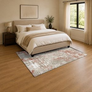 Tapis RUGS DEPOT LXDP-0835 en gros, couleur terre cuite dorée, style oriental traditionnel, imprimé numériquement, lavable en machine, en chenille, antidérapant - Product Image 3
