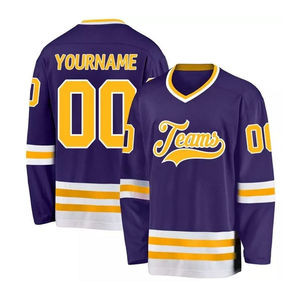 Ensemble de maillots de Hockey sur glace personnalisés de haute qualité Quantité en vrac 100% Polyester Respirant Séchage rapide Nom de l'équipe personnalisé - Product Image 2