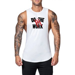 Camiseta sin mangas casual para hombre, 100% algodón, tejido de malla transpirable, ecológica, para gimnasio, entrenamiento, digital - Product Image 2
