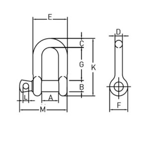 Manilles d'ancrage à vis en acier au carbone forgé galvanisé à chaud de type D SC 55 tonnes 25 mm pour l'industrie lourde - Product Image 2