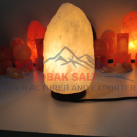 Lampes en sel de l'Himalaya artisanales biologiques, cristal de roche blanc naturel sculpté, lampe de table purifiante à toucher réel, qualité supérieure